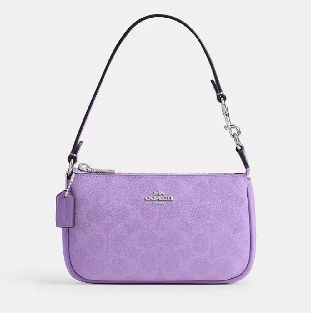 New! Coach New Arrival! Nolita 19 In Signature Canvas, Silver/Iris, CW426